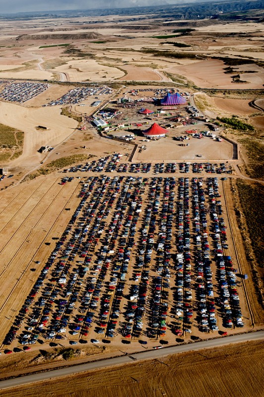 Monegros Desert Festival, vista áerea