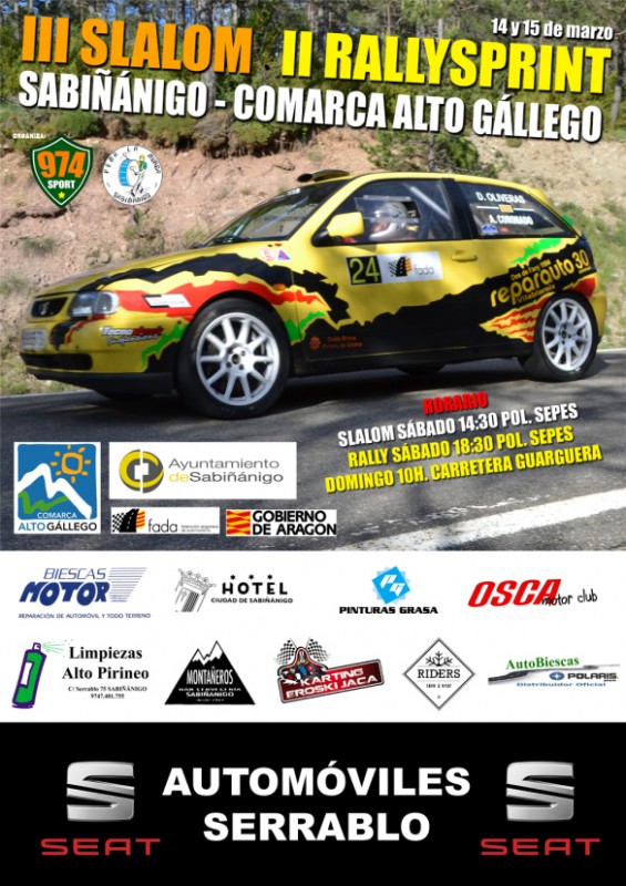Cartel Rallysprint y Slalom Sabiñánigo