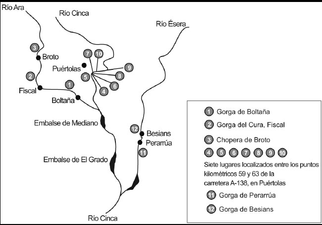 mapa de los ríos Diario del Alto Aragón